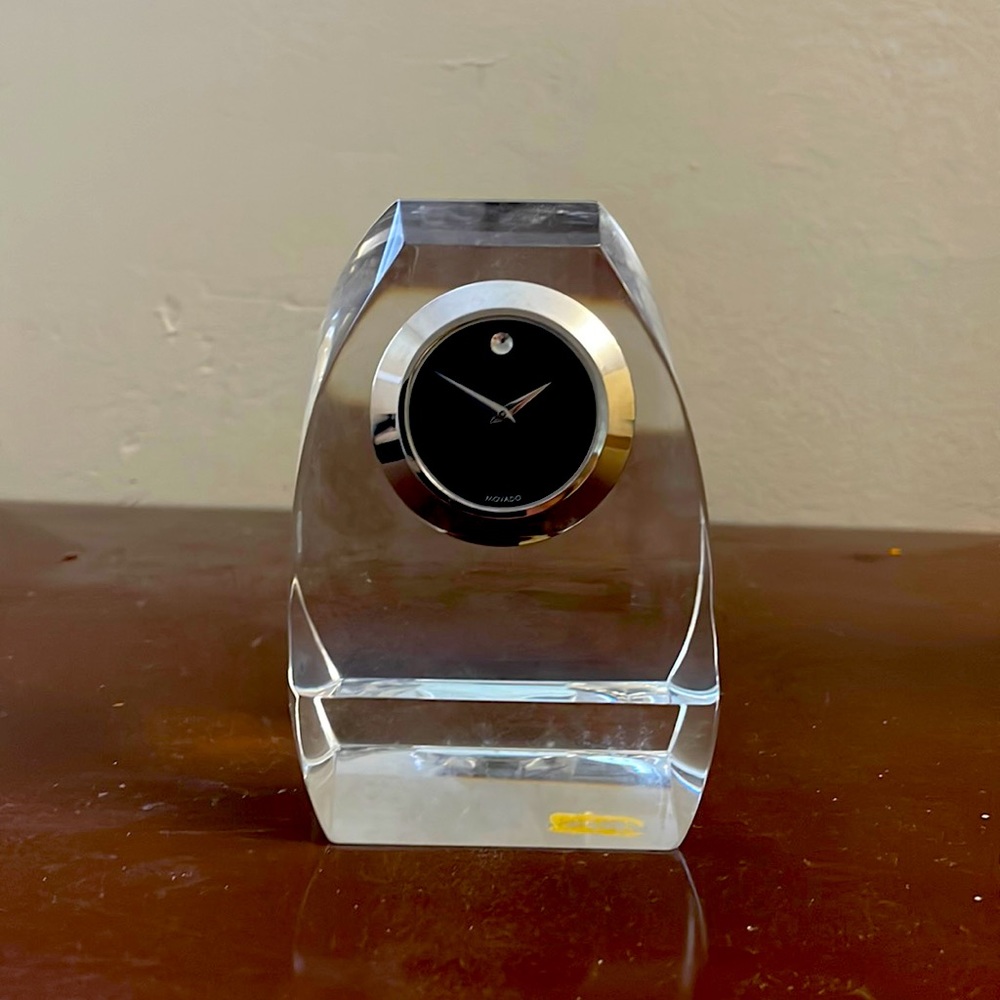 Beautiful Movado Crystal Table Clock